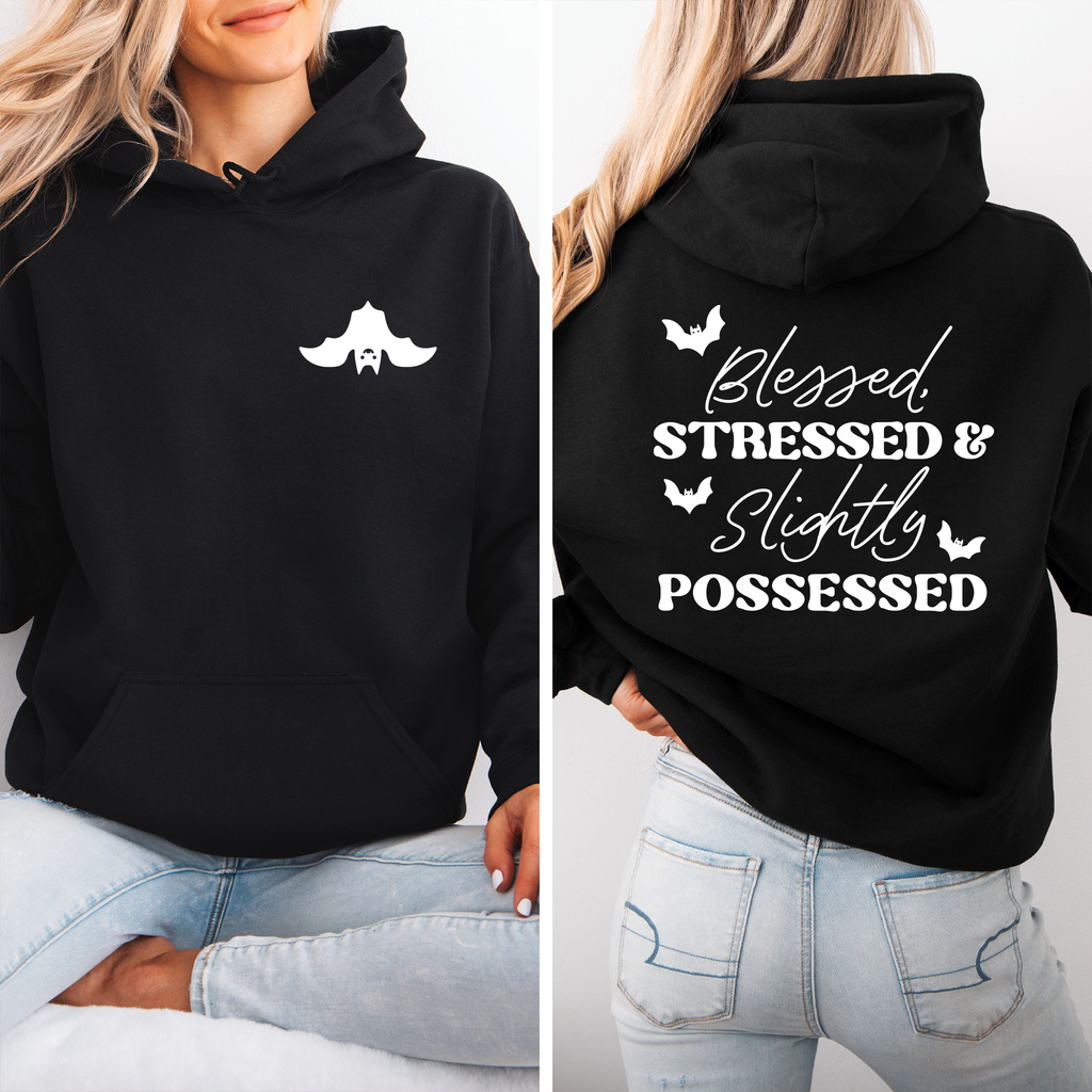 Blessed, Stressed & Slightly POSSESSED Hooded Sweatshirt