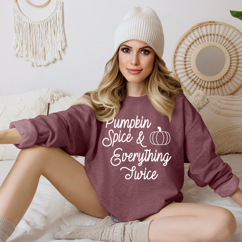 Pumpkin Spice & Everything Twice Crew Sweatshirt